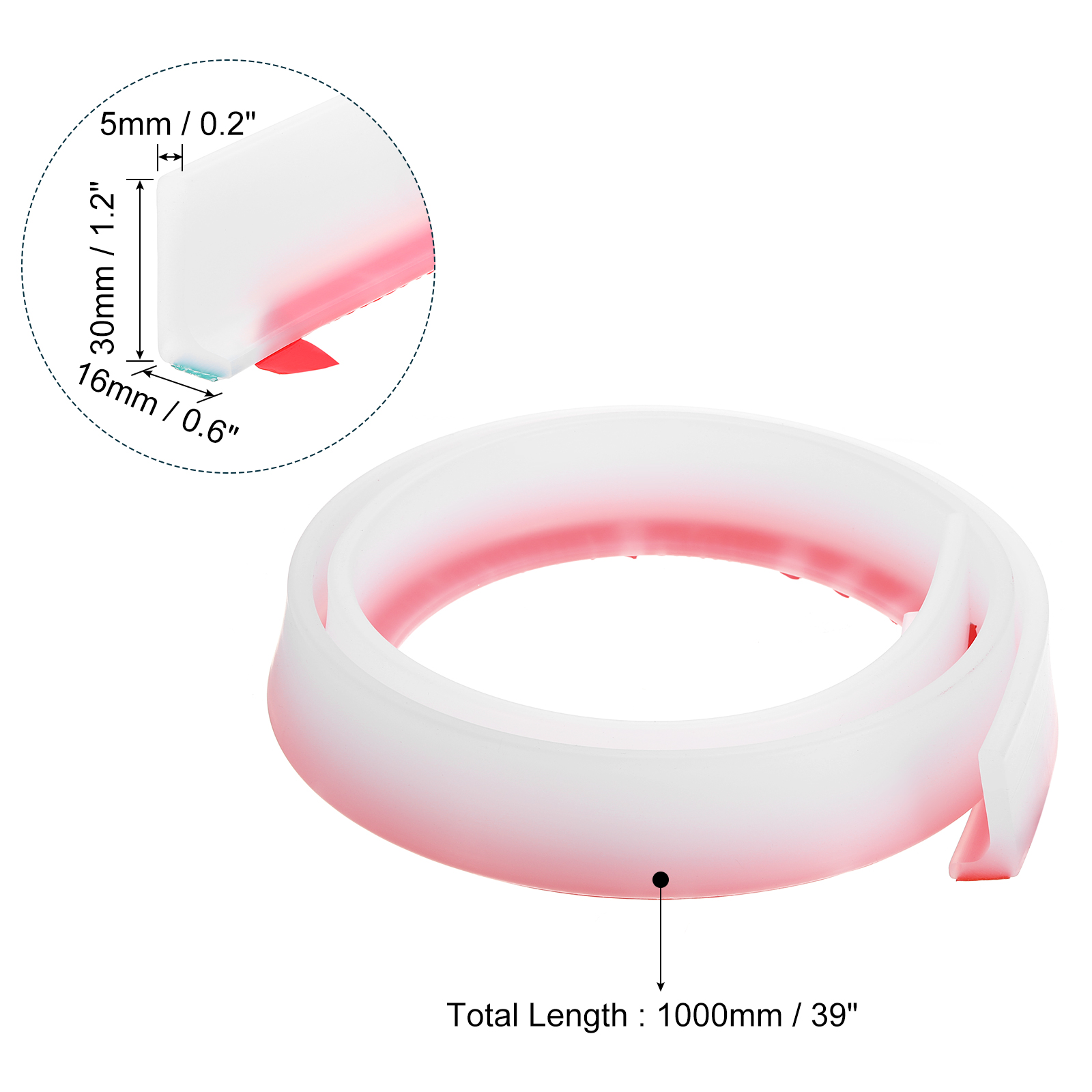 REGALWOVEN Collapsible Shower Barrier Stopper Water Splash Guard Blocker for Bathroom Kitchen Clear 39"Lx0.6"Wx1.2"H