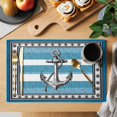 thumbnail image 2 of Blue Anchor Placemats Set of 4, Nautical Summer Beach Coastal Ocean Art Placemats for Dining Table, Place Mats for Kitchen Tabletop, Waterproof Wipeable Dining Table Mats Set, 2 of 9