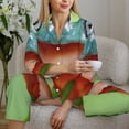 thumbnail image 6 of Haiem Flying Frog On Branch Pattern Women’s Long-sleeve Sleepwear,Sleepwear Set,2-piece Loungewear Set,Soft PJs Comfy Nightwear with Pockets-Large, 6 of 7