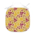 thumbnail image 1 of Autumn Dining Chair Pad, Seasonal Leaves and Trees Warm Fall Season Color Palette Composition, Water Resistant Pillow with Straps for Kitchen Seats, 2 Set, Orange and Pastel Yellow, by Ambesonne, 1 of 5
