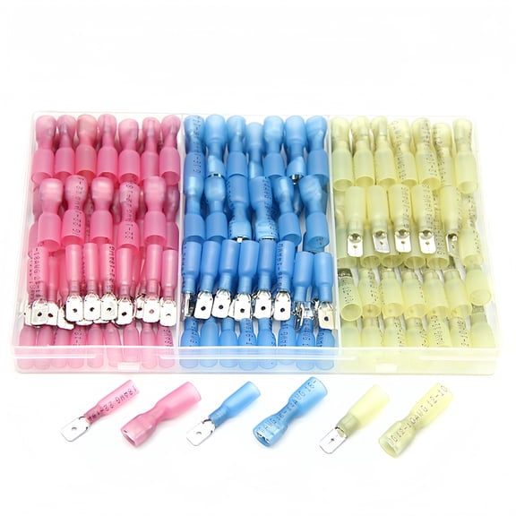 300/220/140-piece heat-shrink flat terminal electrical connectors Female and male cable mating connectors Quick-crimp cable connector kits