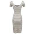 thumbnail image 2 of FashionOutfit Women's Short Sleeve Rib Striped Dress, 2 of 3