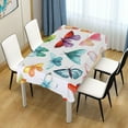 thumbnail image 7 of Colorful Butterfly Rectangle Tablecloth, Dust Proof Anti Wrinkle Wipeable Table Cloth Tabletop foration of Dinner Kitchen Wedding Holiday Party 60"x60" Decor Gift, 7 of 7