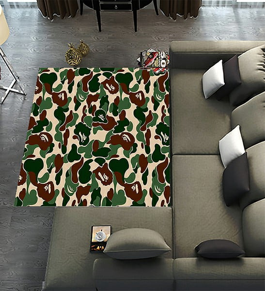 DEYOU Bape Bathing Ape Camo Area Rugs 5 x 7ft Floor Carpet Mat for