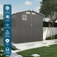 thumbnail image 4 of Outdoor Storage Shed 6 x 4 FT Metal Tool Shed with Peaked Roof, Metal Garden Shed Anti-Corrosion Storage House with Clear Window, Lockable Door for Backyard, Patio, Sundries, Gray (Clear Window), 4 of 8