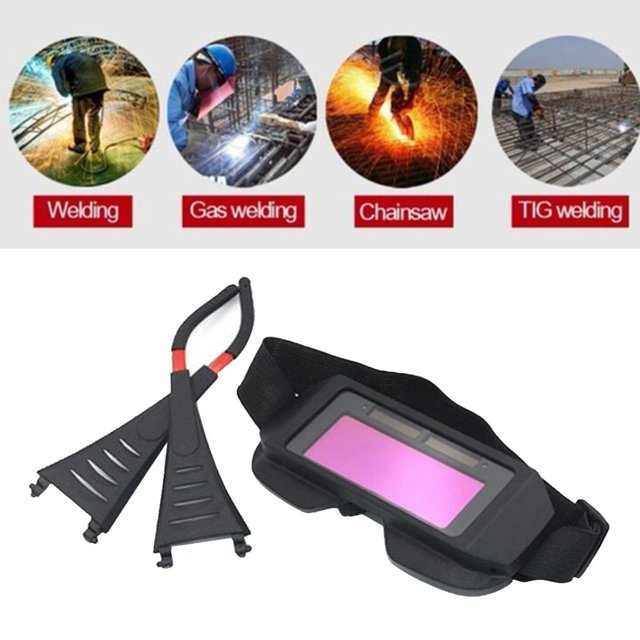 Gafas de soldadura con banda para la cabeza Gafas de protección ocular Gafas de PC, puede automáticamente marco interior verde Cola gafas de soldadura antideslumbramiento