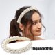 thumbnail image 2 of diadema con cinta trenzada de perlas sintéticas, diadema de moda para mujer, beige, 0,79 pulgadas de ancho, 2 of 7