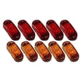 thumbnail image 2 of 5X Amber+5X Red LED Car Truck Trailer RV Oval 2.5 inch Side Clearance Marker Light, 2 of 5
