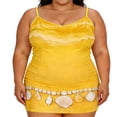 thumbnail image 2 of XUNKUSGA Plus Size Mini Dress Summer Floral Slim Fit Comfortable Womens Sundresses Fashion Bohemian Spaghetti Strap Sleeveless Cami Dresses for Beach L-5XL,Yellow, 2 of 5