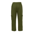 thumbnail image 5 of Nestiefly Cargo Sweatpants for Men Straight Wide Leg Baggy Pants High Rise Elastic Jogger Sweatpant Stretch Trouser with Pockets Z-Army Green 2XL, 5 of 8