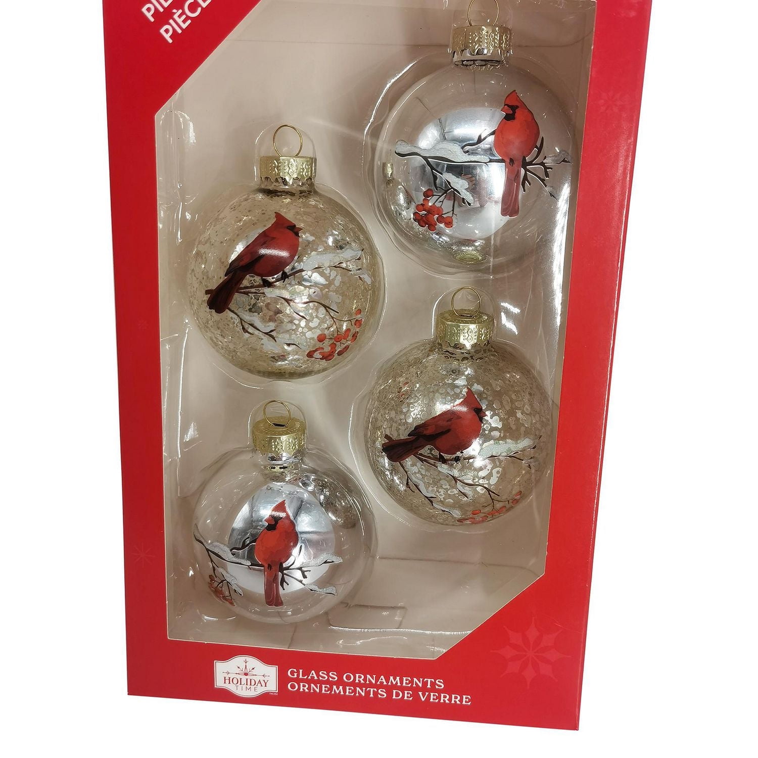 TEMPS DE VACANCES 65MM * 4CT ORNEMENT CARDINAL