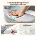 thumbnail image 2 of ACGROW Nursing Pillow - Memory Foam Bottle & Breastfeeding Pillow with Safety Fence - Ergonomic Support, with Wider Breast Feeding Cushion, Adjustable, Removable Cover, Baby Safety Certified Gray, 2 of 7