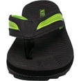 thumbnail image 5 of Norty Men's Summer Comfort Casual Thong Flat Flip Flops Sandals Slipper Shoes 40349-11D(M)US (Black-Lime), 5 of 7