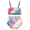 thumbnail image 4 of Trajes de baño Amzcrzy Tankini para mujer, trajes de baño, traje de baño de bikini con control de abdomen, conjunto de traje de baño con volantes para mujer, multicolor, M, 4 of 5