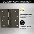 thumbnail image 6 of Design House 10-Pack 4" H x .125" Radius Square Interior/Exterior Door Hinges, Oil Rubbed Bronze, 6 of 12