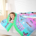 thumbnail image 3 of Castle Fairy Black Cartoon Girl Queen Comforter Set 3 Pieces,Dreamy Gradient Stars Print Comforter Sets Queen,Mint Green Peach Purple,1 Comforter and 2 Pillowcases, 3 of 6