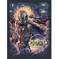 thumbnail image 2 of Men's Star Wars: The Mandalorian Starry Night Best Friend Portrait  Graphic Tee Tie Dye Small, 2 of 4