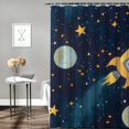 thumbnail image 2 of Patifu Rocket Stars Moon Bathroom Shower Curtain Set Polyester Fiber Home Bathtubs Decoration with Hooks 69"x72, 2 of 7