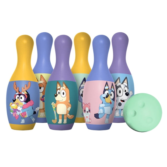 Set de bolos Hedstrom Kids Bluey con 6 bolos y 1 bola