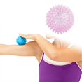 thumbnail image 1 of Pelota de con púas, pelota de muscular, pelota de portátil, rodillo ador con púas suaves para hombros, espalda baja, gimnasio rosa, 1 of 8