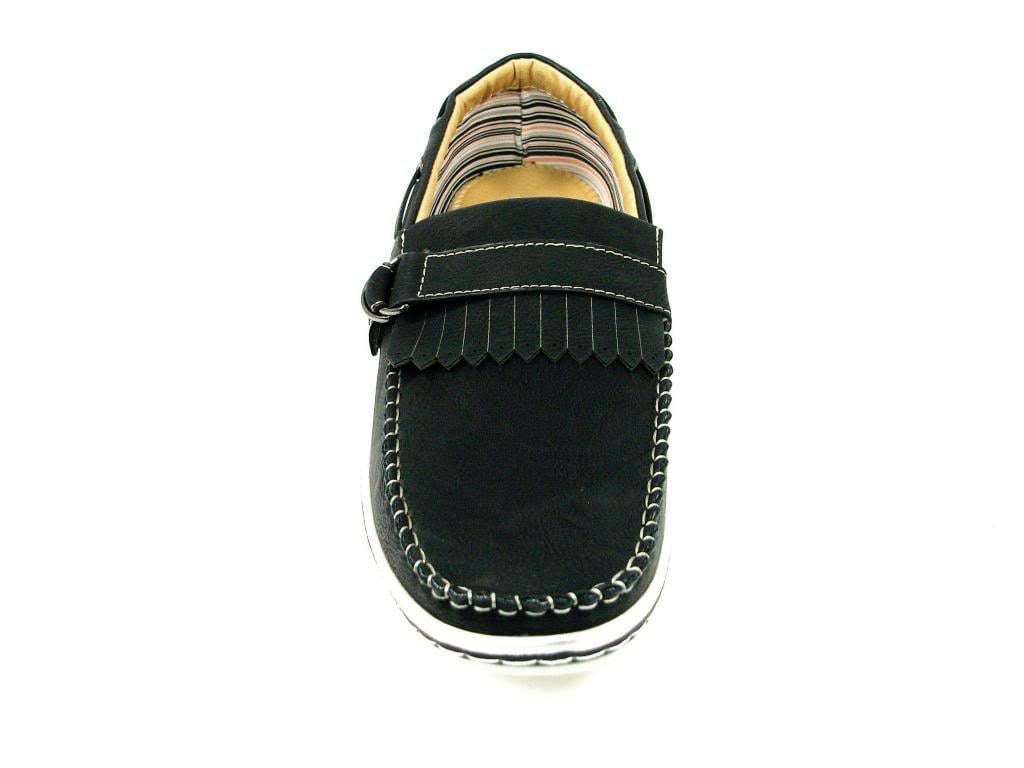 Polar Fox Mens Black Slip on Casual Driving Boat Shoes Buckle Design Styled In Italy - image 4 of 6