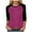 Hot Pink, variant on felwors 3/4 Sleeve Tops for Women Workout Shirts Baseball Style Raglan Tshirts Casual Color Block Tees Comfy Steetwear (Hot Pink, XXL)