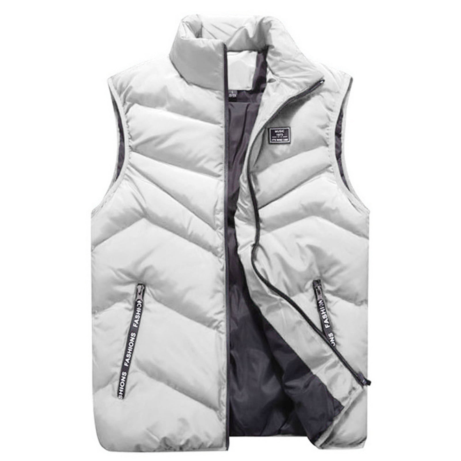 SDJMa Men's Full-Zip Polar Fleece Vest Men Autumn Winter Fashion Stand ...