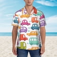 thumbnail image 2 of Honeii Doodle Cars Print Men’s Hawaiian Shirt,Classic Button-Down Short Sleeve Shirt, for Beach, Vacation, and Outdoor Activities,X-Large, 2 of 7
