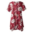 thumbnail image 3 of LARACE Short Sleeve T-Shirts for Women Plus size Tops V-Neck Tunic Tops for Leggings A-WineRed18_1X, 3 of 7