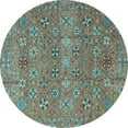 thumbnail image 1 of Ahgly Company Indoor Round Abstract Light Blue Modern Area Rugs, 3' Round, 1 of 4