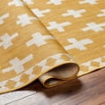 thumbnail image 6 of BoutiqueRugs Kyna Modern Swiss Cross Geometric Area Rug - Contemporary Minimalist Outdoor Safe Carpet for Terrace, Living Room - Mustard, Dark Yellow, Cream - 18" x 18" Sample, 6 of 9
