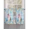 thumbnail image 5 of Blue Easter Bunny 2 Panel Kitchen Curtains for Windows, Spring Daisy Modern Ombre Striped Bathroom Privacy Curtain, Home Décor Window Treatment for Bedroom/Living Room 55"x45", 5 of 6