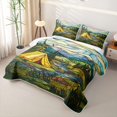 thumbnail image 3 of Catabedysis Stained Glass Camping Twin Quilt Set,Rustic Bohemian Style Twin Coverlet Set For Boys,Multicolor,2 Pieces, 3 of 7