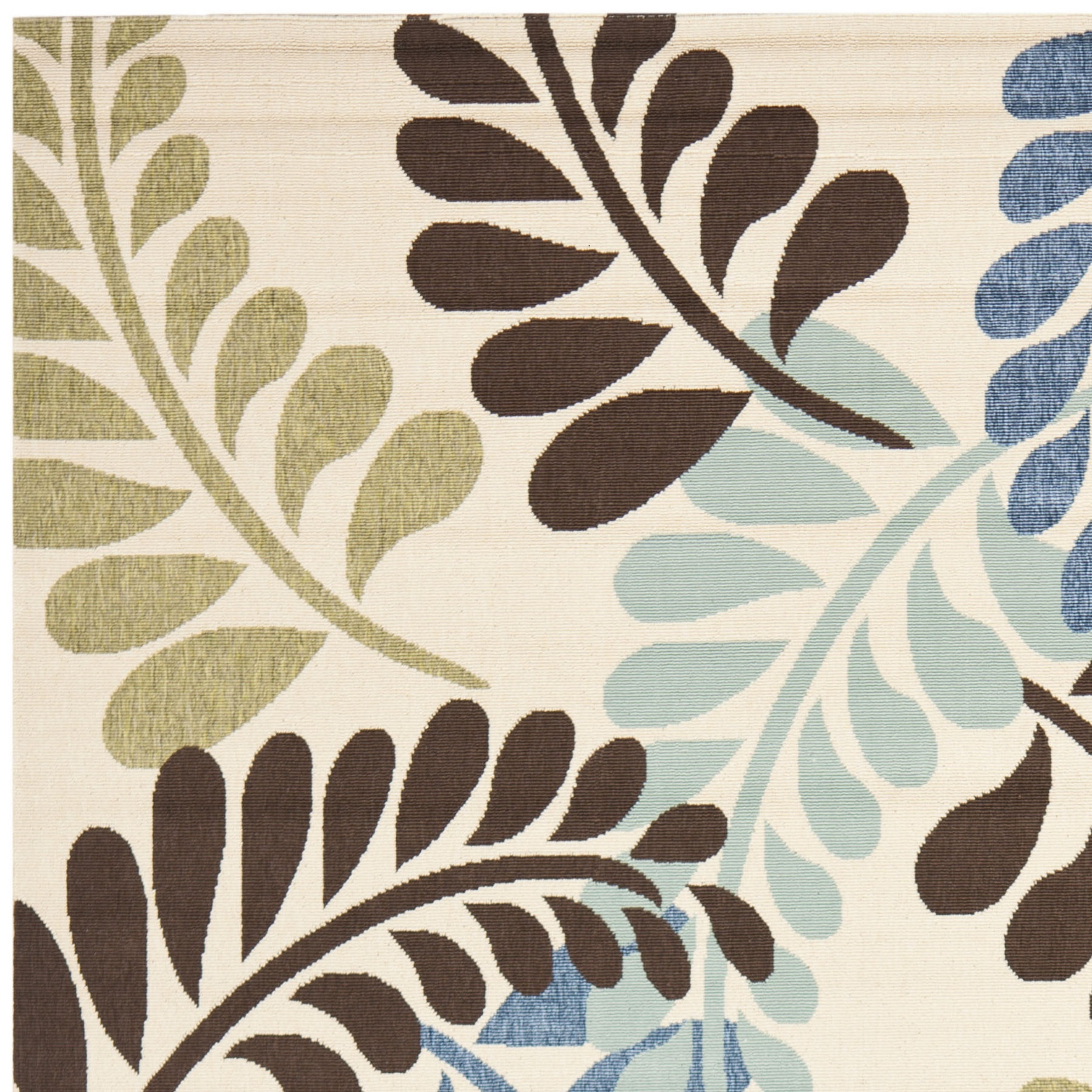 SAFAVIEH Veranda Earleen Floral Indoor/Outdoor Area Rug, 8' x 10', Cream/Aqua