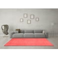 thumbnail image 3 of Ahgly Company Machine Washable Indoor Round Abstract Red Modern Area Rugs, 3' Round, 3 of 4
