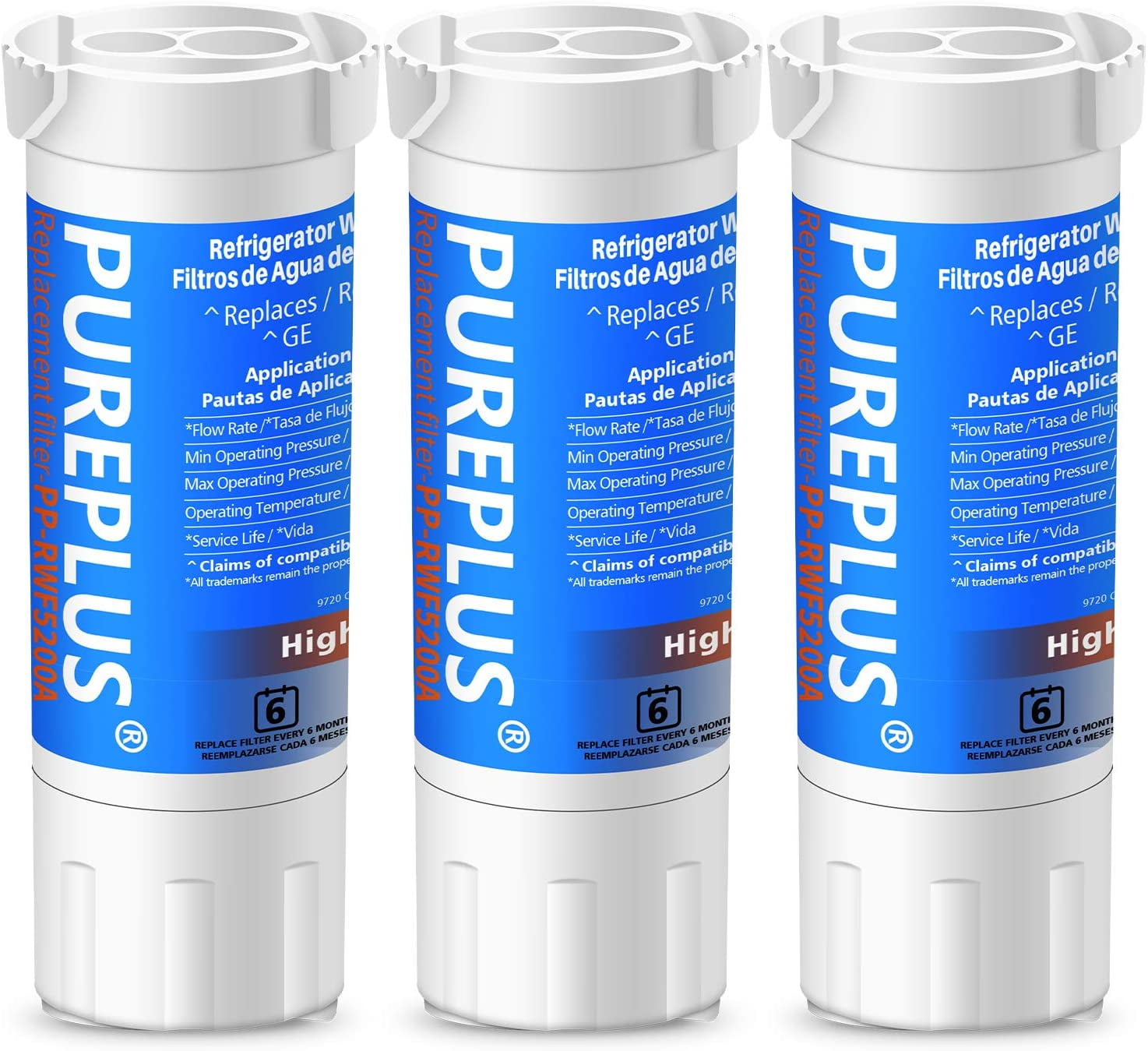 PUREPLUS XWF GE Water Filter Replacement for WR17X30702, GWE19JSLSS