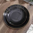 thumbnail image 6 of Efavormart 10 Pack | 8" Glossy Black Round Plastic Dinner Plates With Gold Rim, Disposable Party Plates, 6 of 11
