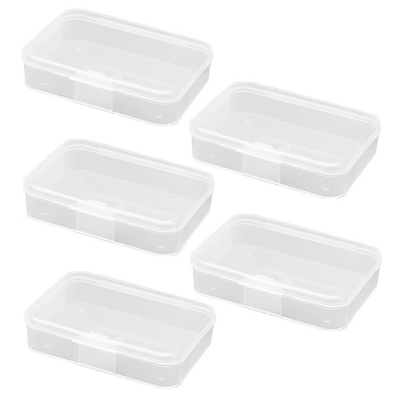 Raindrops Small Plastic Boxes with Hinged Lids for Storage White Color Smooth Surface and Sealing Function 5 Pieces