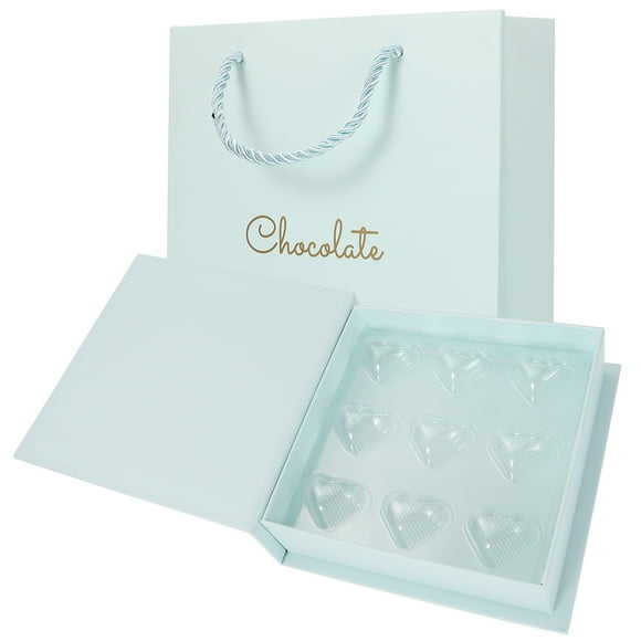 CIMAXIC Chocolate Packing Box 1pc Valentine’s Day Heart Shaped Chocolate Wrapping Box 9 Count Chocolate Box,6.69"X6.69"X1.97"