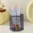 thumbnail image 1 of Portabolígrafos, organizador de escritorio de malla metálica hexagonal para material escolar de oficina, vaso para lápices que ahorra espacio, almacenamiento de sobremesa ligero y resistente, 1 of 6
