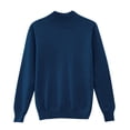 thumbnail image 5 of WTOBBY Women's Fashion Long Sleeve Slimming Knit Sweater Pullover, All-Match Top for Casual and Office Wear, Comfortable and Stylish Daily Outfit,Dark Blue M, 5 of 5