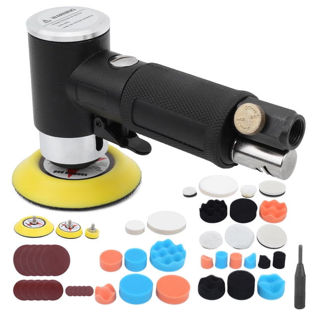 48Pcs Air Sander Black Eccentric Pneumatic Car Waxing Polishing Sanding Machine AT 1500 for DIY Enthusiasts