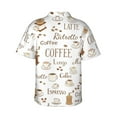 thumbnail image 3 of Fotbe Coffee Hawaiian Shirt For Men Unisex Summer Beach Casual Short Sleeve Cotton Linen Button Down Shirts-Medium, 3 of 9