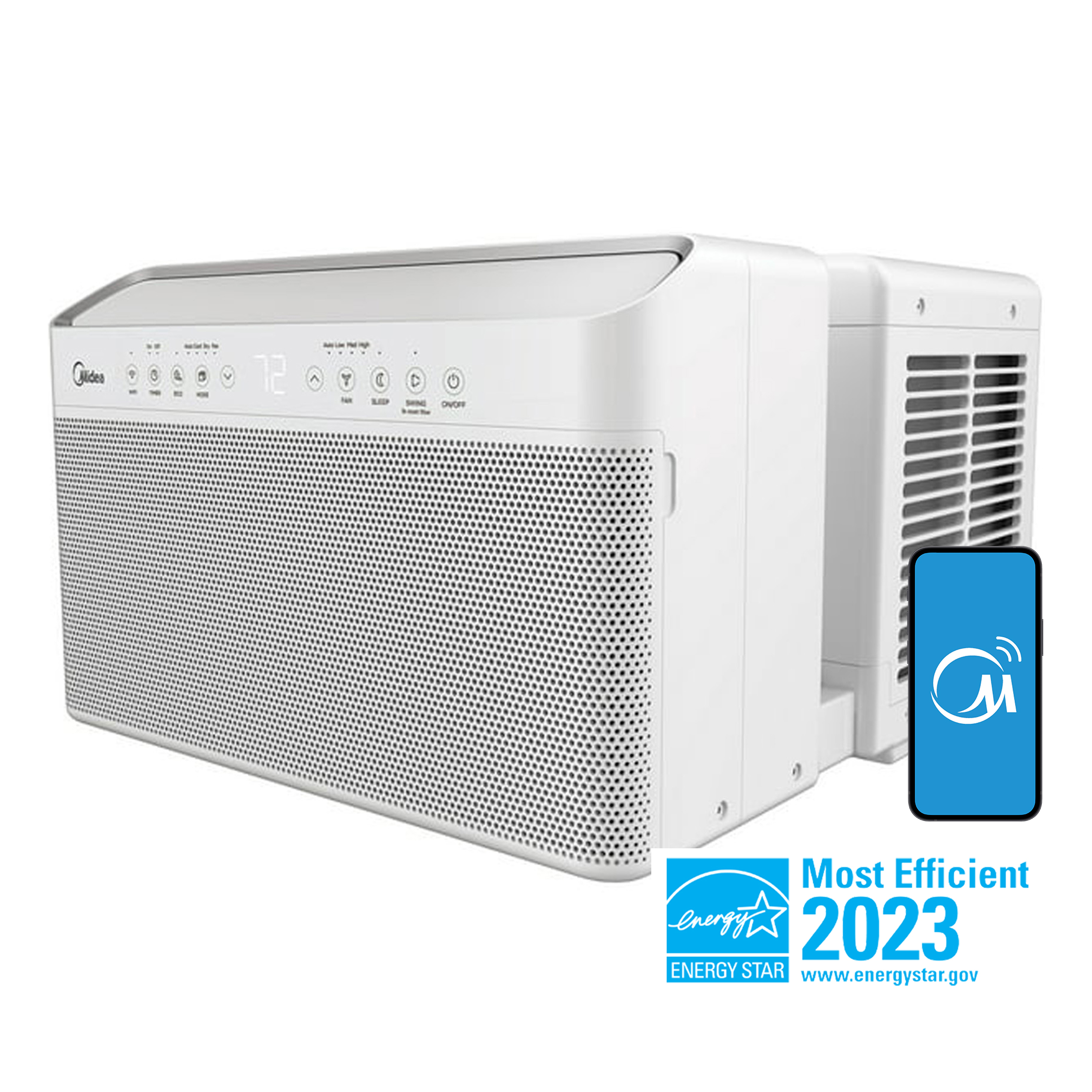 Midea 8,000 BTU Smart Inverter U-Shaped Window Air Conditioner, 35% Energy Savings, Extreme Quiet, up to 350 Sq. ft., MAW08V1QWT - image 4 of 20