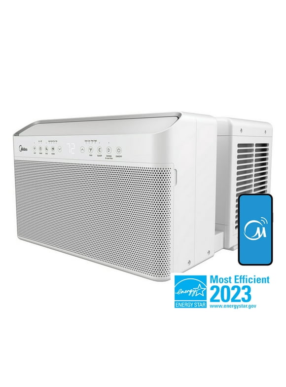 Midea 12,000 BTU Smart Inverter U-Shaped Window Air Conditioner, 35% Energy Savings, Extreme Quiet, Covers up to 550 Sq. ft., MAW12V1QWT