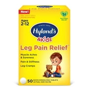 Hyland's 4Kids Leg and Pain Relief for Muscle Aches and Soreness, Pain and Stiffness and Leg Cramps, 50 Quick Dissolving Tablets