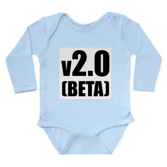CafePress - V2.0_Beta Body Suit - Long Sleeve Cotton Baby Bodysuit
