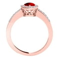 thumbnail image 2 of Aonejewelry 1.40 Ct. Ttw Diamond and Pear Shaped Garnet Ring in 10K Rose Gold, 2 of 4