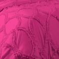 thumbnail image 4 of DNG Creations 1 Piece Ruffle Ribbon Design Comforter ( Oversized Queen Size ) Ultra Soft All-Season 550 GSM 800 Threads Count,100% Egyptian Cotton - Solid Hot Pink Colour, 4 of 5