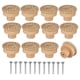thumbnail image 1 of Juego de 12 pomos redondos de ratán estilo bohemio hechos a mano con tornillos pomos de madera para muebles de tocador (45 mm x 30 mm), 1 of 5